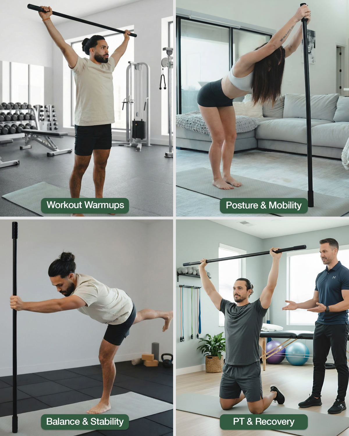 5ft Bamboo Stretching Equipment -  Black Bamboo