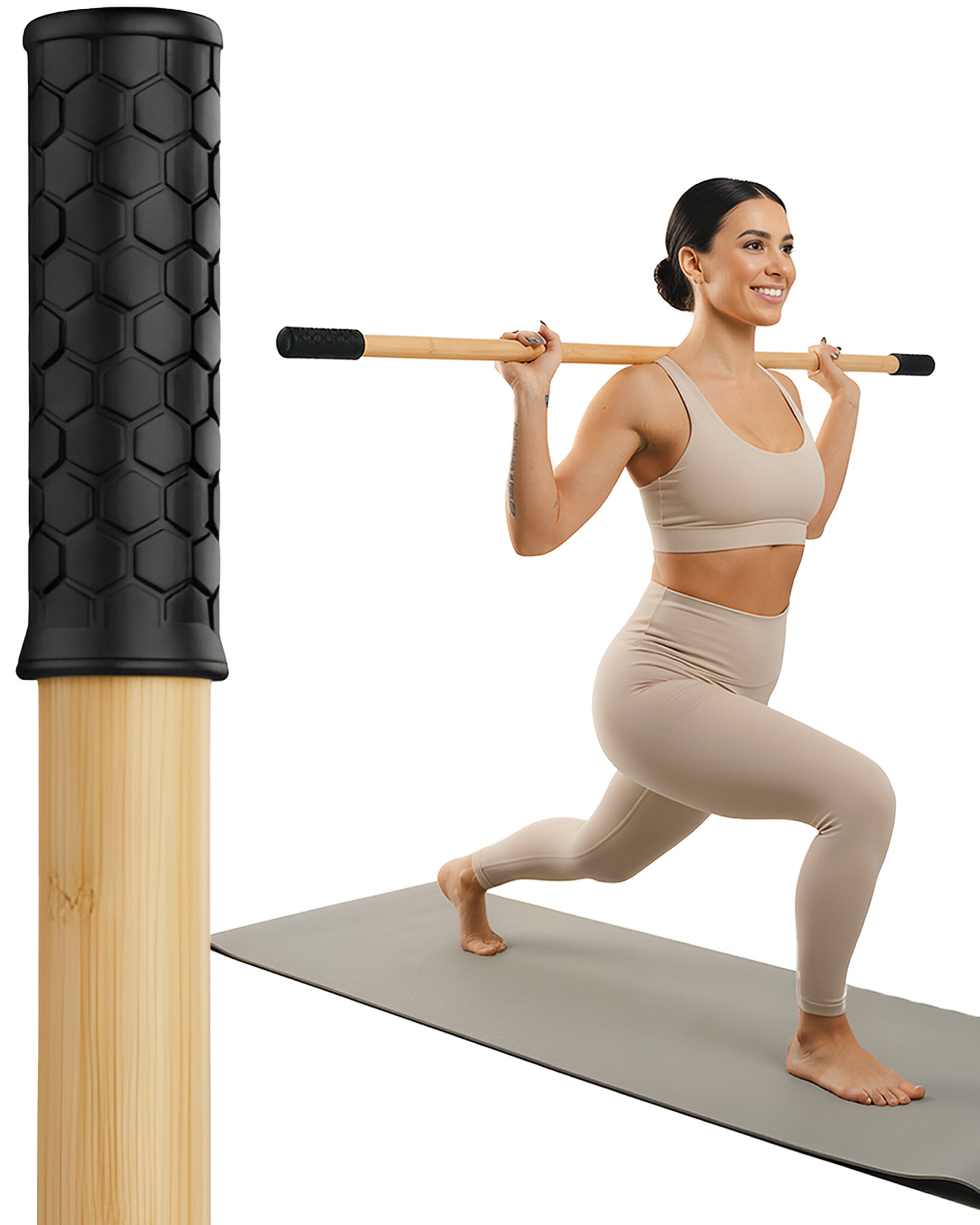 5ft Bamboo Stretching Stick - Natural Bamboo